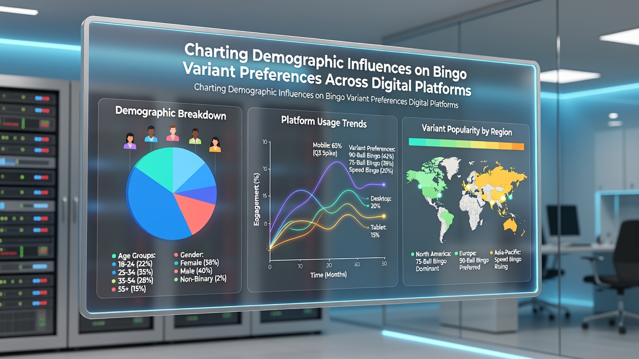 Chart displaying gender and regional differences in bingo variant engagement on digital platforms